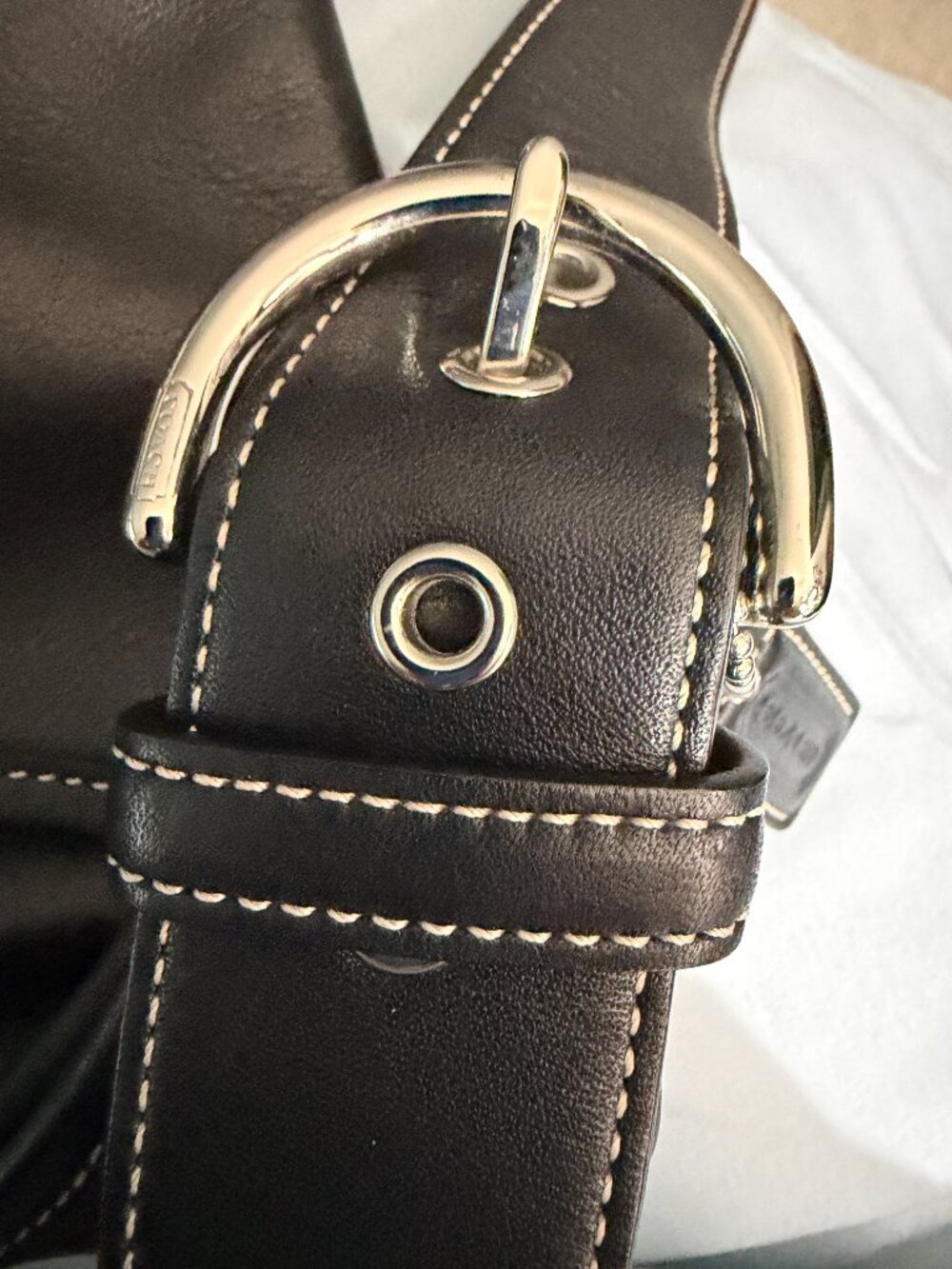 Coach Soho Black Leather Shoulder Bag Vintage - Picture 9 of 11